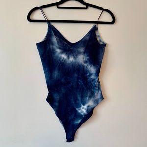 Blue & White Tie Dye Bodysuit